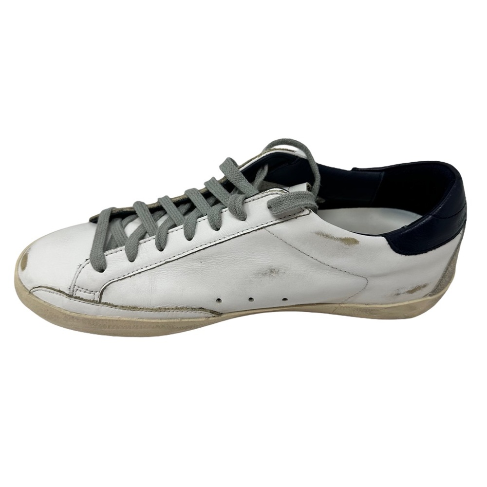Golden Goose White Blue Super Star Leather Sneaker Women Size 40 US 10 No Box - Picture 10 of 17